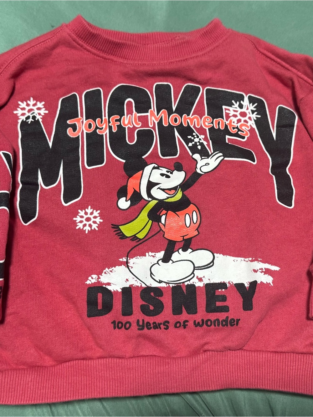 Zara Kids Red Mickey 'Joyful Moments' Graphic Sweatshirt
